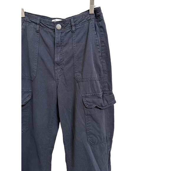 Zara Women's‎ Blue TRF High Rise Straight Cargo Pants Size 6 - Picture 2 of 5
